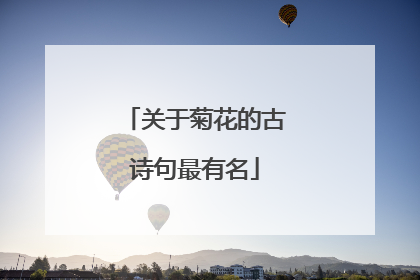 关于菊花的古诗句最有名