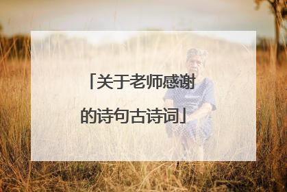 关于老师感谢的诗句古诗词