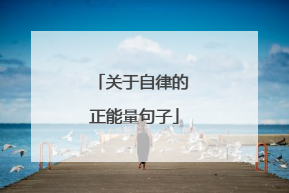关于自律的正能量句子