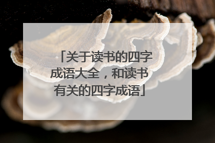 关于读书的四字成语大全，和读书有关的四字成语