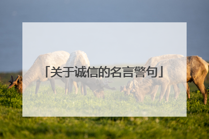 关于诚信的名言警句
