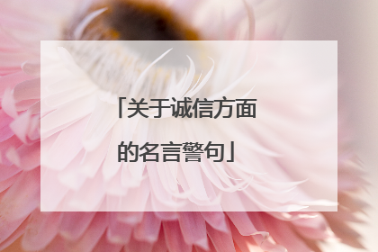 关于诚信方面的名言警句