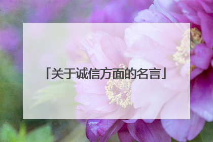关于诚信方面的名言