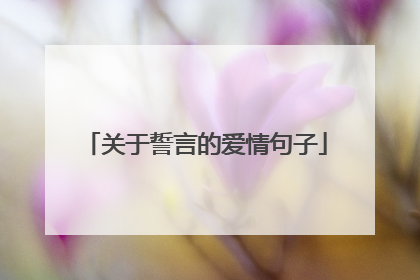 关于誓言的爱情句子