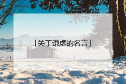 关于谦虚的名言