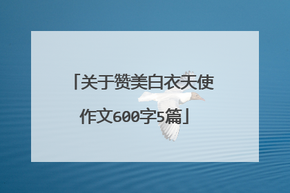 关于赞美白衣天使作文600字5篇