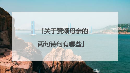 关于赞颂母亲的两句诗句有哪些