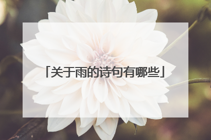 关于雨的诗句有哪些