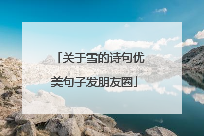 关于雪的诗句优美句子发朋友圈