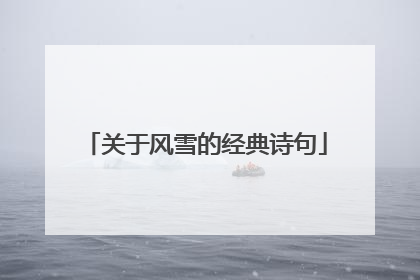 关于风雪的经典诗句