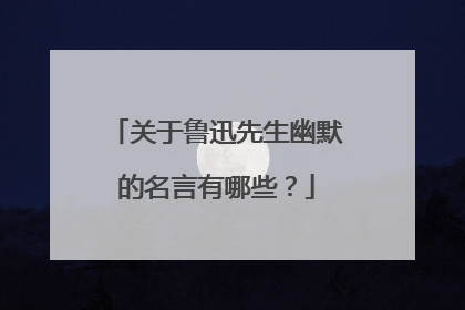 关于鲁迅先生幽默的名言有哪些？