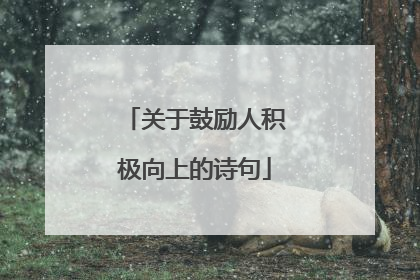 关于鼓励人积极向上的诗句
