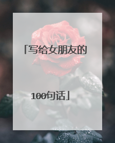 写给女朋友的100句话