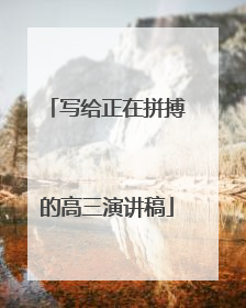 写给正在拼搏的高三演讲稿