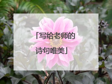 写给老师的诗句唯美