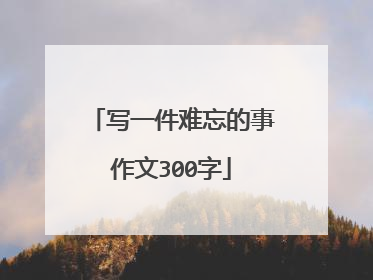 写一件难忘的事作文300字