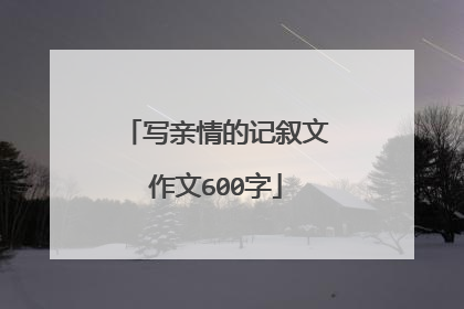 写亲情的记叙文作文600字