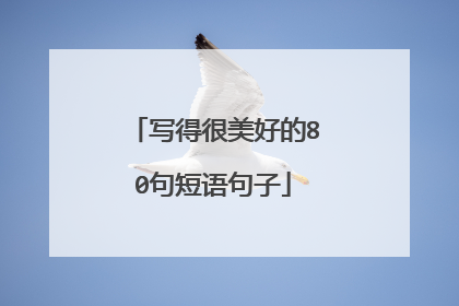 写得很美好的80句短语句子