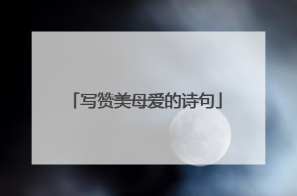 写赞美母爱的诗句