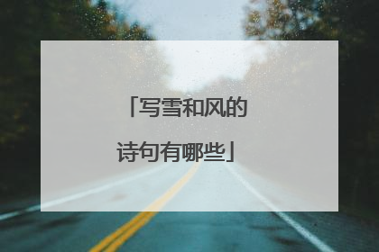 写雪和风的诗句有哪些