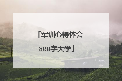 军训心得体会800字大学