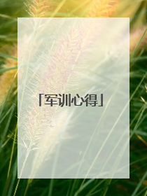 军训心得