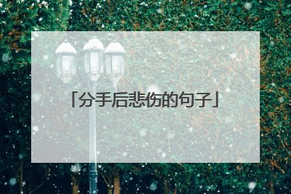 分手后悲伤的句子