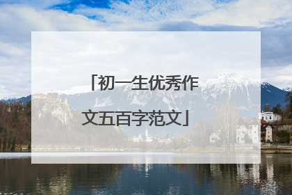 初一生优秀作文五百字范文