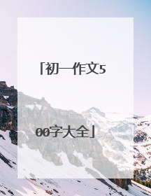 初一作文500字大全