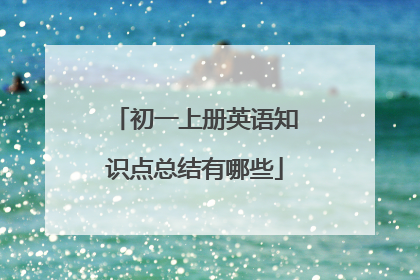初一上册英语知识点总结有哪些