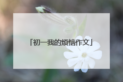 初一我的烦恼作文