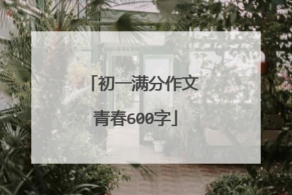 初一满分作文青春600字