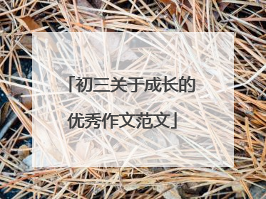 初三关于成长的优秀作文范文