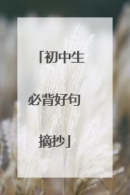 初中生必背好句摘抄