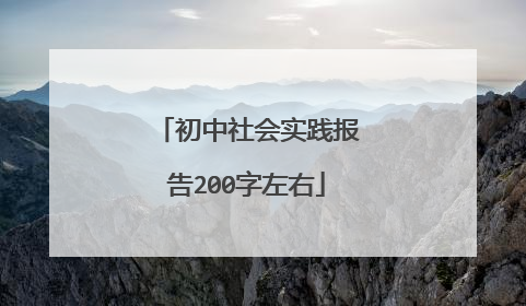 初中社会实践报告200字左右