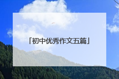 初中优秀作文五篇