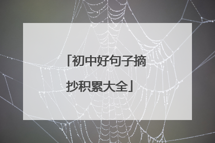 初中好句子摘抄积累大全