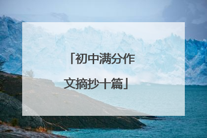 初中满分作文摘抄十篇