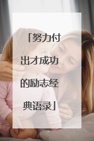 努力付出才成功的励志经典语录