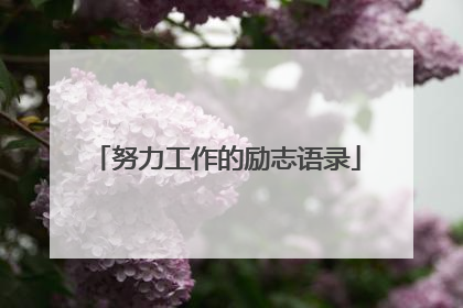 努力工作的励志语录