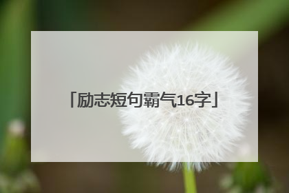 励志短句霸气16字