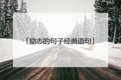 励志的句子经典语句
