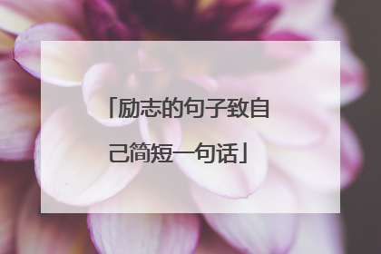 励志的句子致自己简短一句话