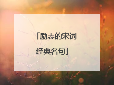 励志的宋词经典名句