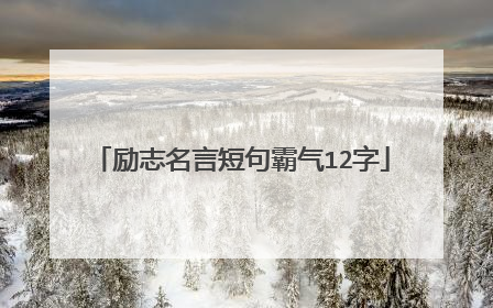 励志名言短句霸气12字
