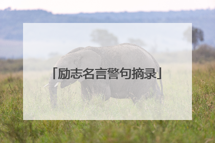 励志名言警句摘录
