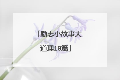 励志小故事大道理10篇