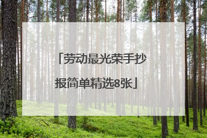 劳动最光荣手抄报简单精选8张