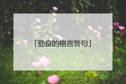 勤奋的格言警句