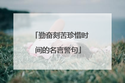 勤奋刻苦珍惜时间的名言警句